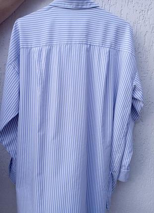 Стильное платье-рубашка миди полоска бренд zara6 фото