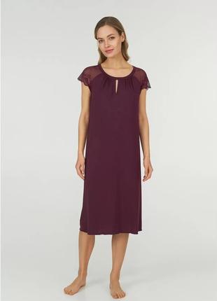 Жіноча нічна сорочка з коротким рукавом із колекції "cabernet" (арт. ldm 108/01/02)