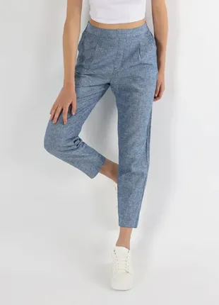 Синие льняные брючины