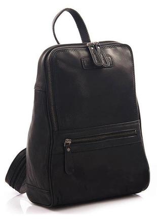 Рюкзак кожаный черного цвета hill burry hb2399a
