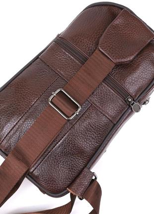 Сумка мужская через плечо vintage 14986 коричневая4 фото
