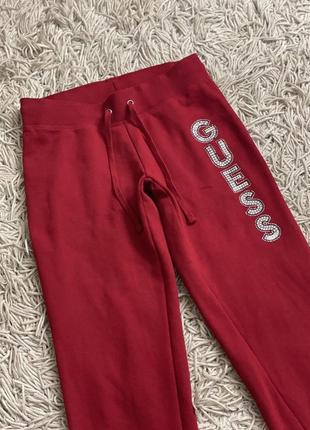 Красные спортивные штаны гуess, размер s2 фото