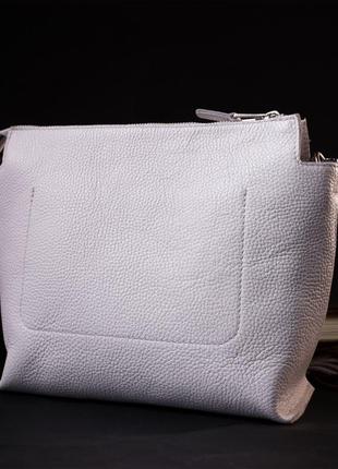 Вместительная женская сумка из натуральной кожи grande pelle 11654 белая6 фото
