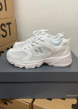 New balance white lux quality женские кроссовки New balance white беланс сетка3 фото