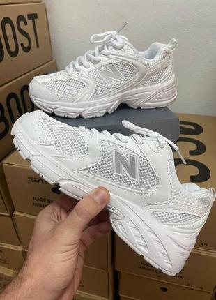 New balance white lux quality женские кроссовки New balance white беланс сетка8 фото