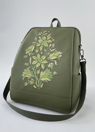 Сумка рюкзак формата а4 цветочный принт актуальный цвет
