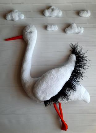 Лелека. игрушка аист. подарунок. newborn. декор. пропс. реквізит для фотографа