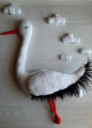 Лелека. игрушка аист. подарунок. newborn. декор. пропс. реквізит для фотографа