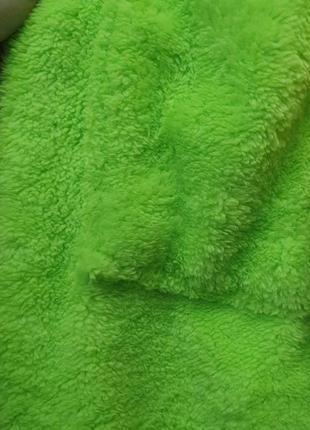 Салатовый/зеленый качественный крупный короткий махровый халат с капюшоном 42-48 есть цвета4 фото