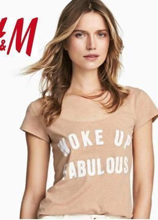 Модного свободного силуэта комфортная футболка известного шведского бренда h&amp;m