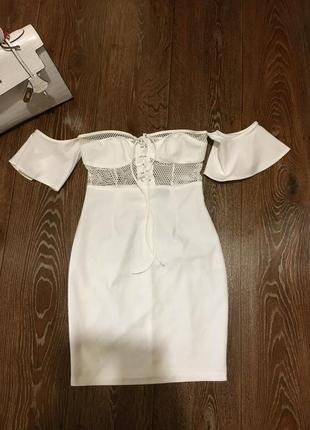 Белоснежное оригинальное и необычно красивое летнее платье сетка с завязками5 фото