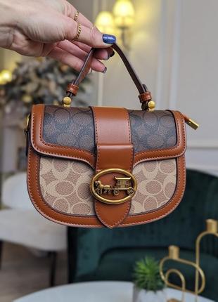 Сумка coach кросс боди коричневая