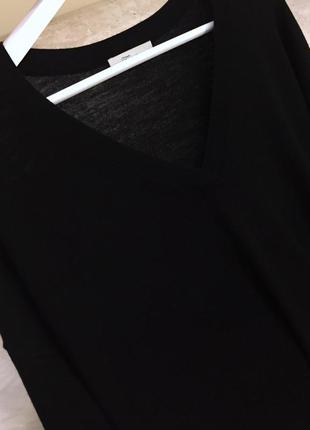 Светр з меріно вовни брендовий frantina merino wool dropped shoulder sweater black оригінал  m / l2 фото