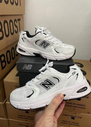 New balance white black lux quality женские кроссовки Debless сетка2 фото