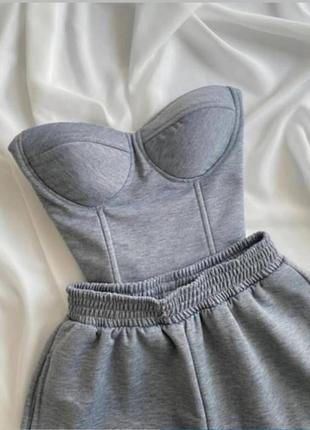 Костюм трійка з топом-корсет