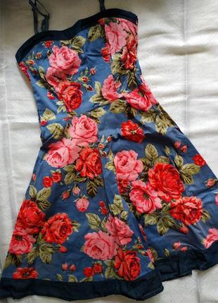 Красивейшее платье в розах сарафан2 фото