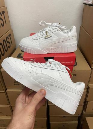 Puma cali white женские кроссовки пума белые кожаные6 фото