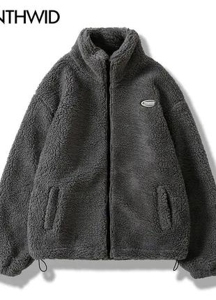 Куртка шерпа на теплое время года ветровка на весну у2к мягкая зип кофта шуба3 фото