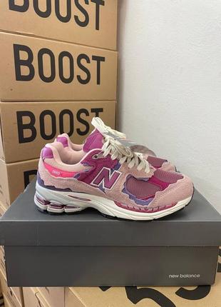 New balance 2002r pink lux quality женские кроссовки Deblend замш