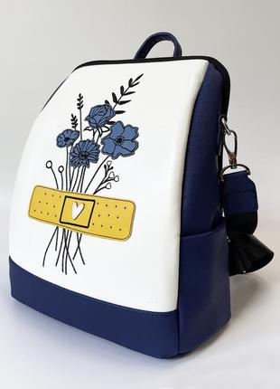 Сумка рюкзак з квітковим принтом формат а41 фото