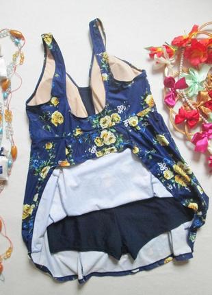 Суперовый слитный купальник платье батал с шортами в цветочный принт ecupper 💛🍹💛4 фото