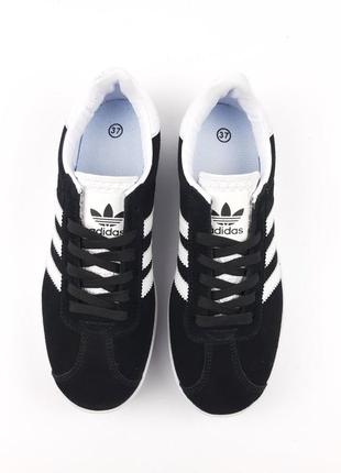 Кроссовки adidas gazelle черные с белым8 фото