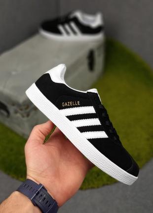 Кроссовки adidas gazelle черные с белым