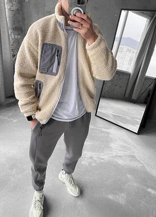 Чоловічій демісезонні плюшевий бомбер