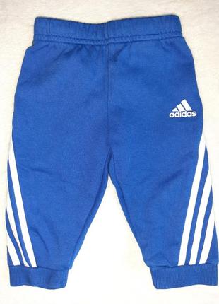 Спортивные штаны, джоггеры, на мальчика, 68см (3-6мес) синие, 74см (6-9мес) серые, новые, adidas оригинал. цена указана за 1.2 фото