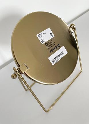 Настільне дзеркало h&m під золото трендове стильне кругле металеве тренд 2024