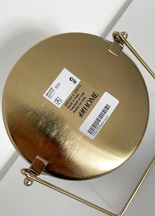Настільне дзеркало h&m під золото трендове стильне кругле металеве тренд 2024
