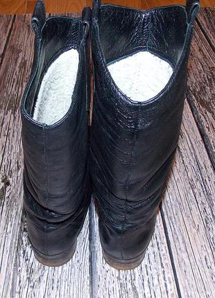 Кожаные демисезонные сапоги для девушки, размер 39