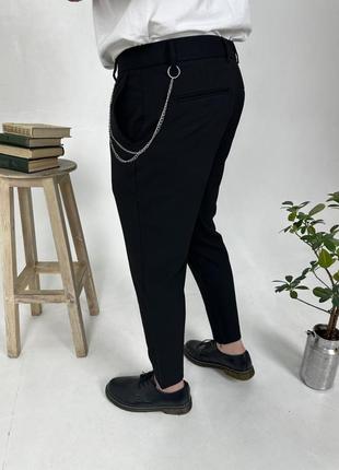 Мужские черные зауженные брюки