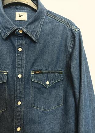 Классная джинсовая рубашка lee, размер s-m.4 фото
