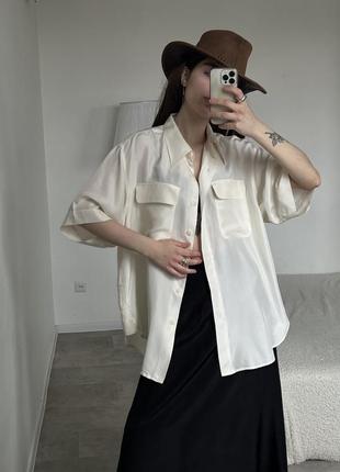 Вінтажна сорочка ванільного кольору натуральний шовк