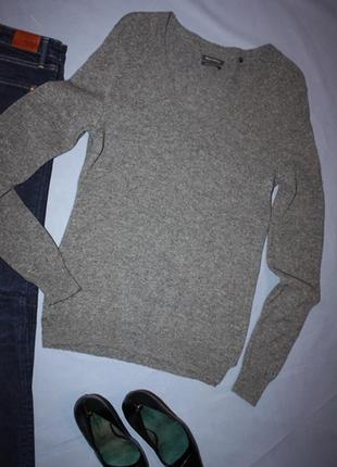 Базовый серый шерстяной джемпер свитер marc o'polo, m5 фото