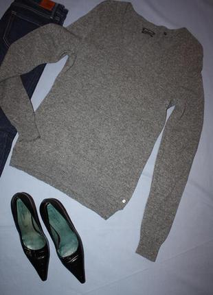Базовый серый шерстяной джемпер свитер marc o'polo, m3 фото
