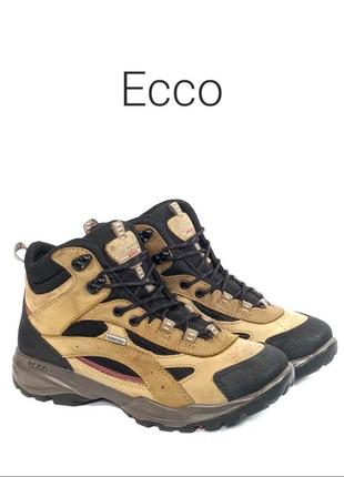 Кожаные женские ботинки ecco gtx brown leather waterproof hiking оригинал