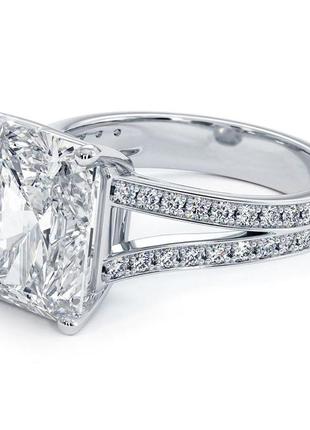 Женское золотое кольцо с бриллиантом 5,00 карат радиант. золото 585/750. лабораторный бриллиант cvd2 фото