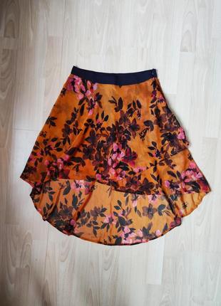 Шифонова спідниця принт квіти