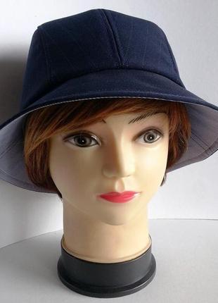Женская шляпка. полоска темно - синяя.1 фото