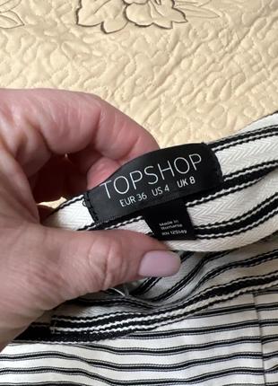Плотная мини юбка в полоску на запах с пуговками topshop3 фото