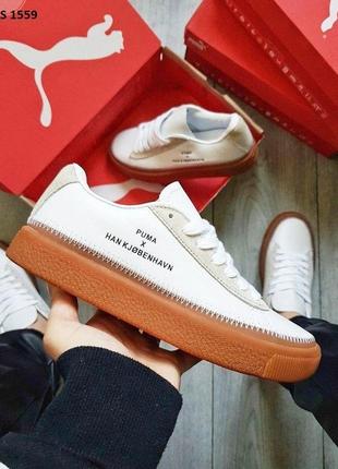 Кросівки puma han kjobenhavn жіночі біло-коричневі2 фото