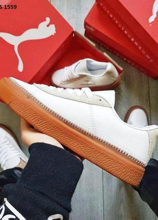 Кросівки puma han kjobenhavn жіночі біло-коричневі4 фото