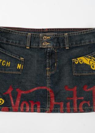 Von dutch vintage denim mini skirt женская юбка