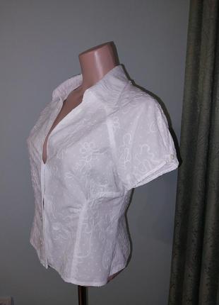 Блузка белая с коротким рукавом4 фото