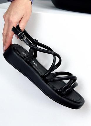 Босоножки сандали черные плетеные римлянки8 фото