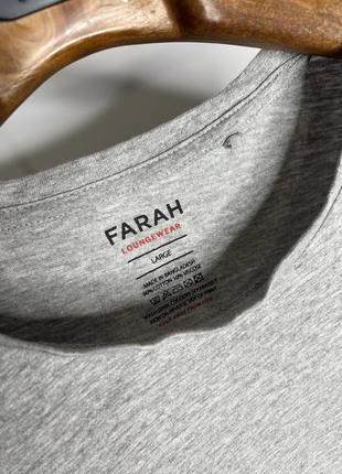 Farah базовая мужская футболка l серого цвета с маленьким лого4 фото