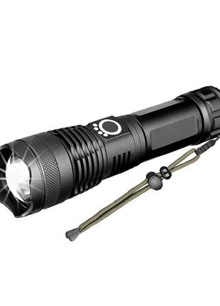 Фонарь ручной voltronic xhp50, 1led cree xhp50.2, 19w, 5 режима, zoom,26650/5000mah /3xааа , black, ip40,