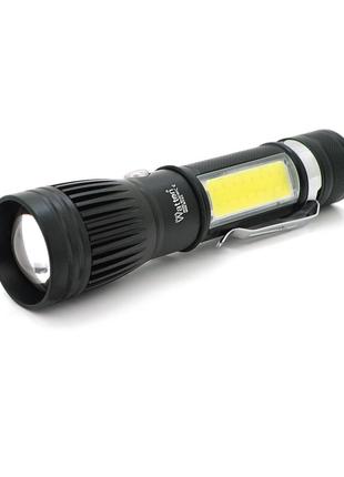 Ліхтарик ручний watton wt-602, cree t6+16smd, 3 різ., zoom, 6800mah акумулятор, заряджання microusb. ip44. 135 х